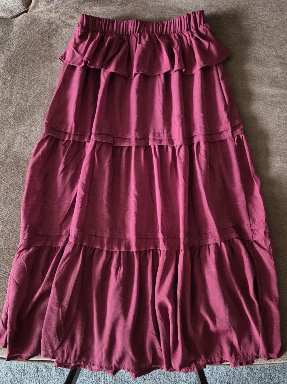 Fuchsia Tiered Maxi Skirt